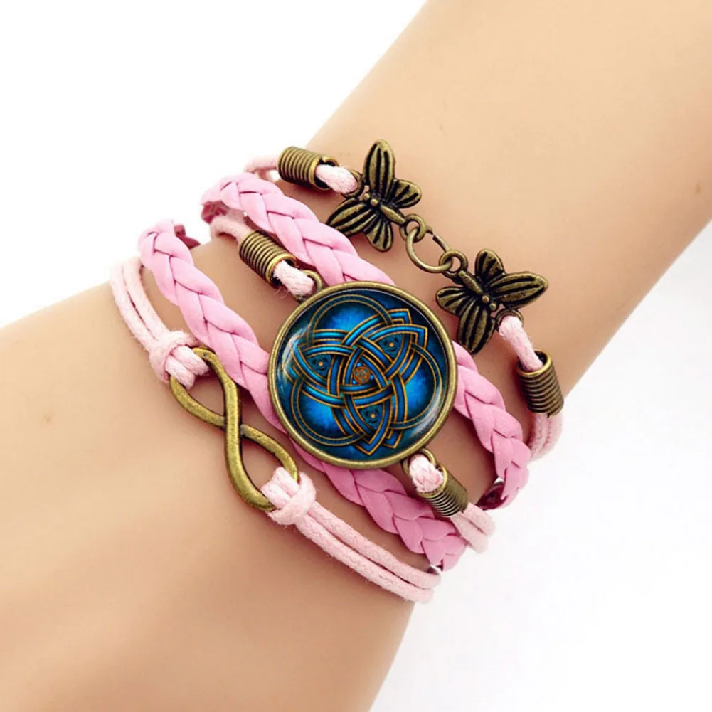 Европейский и американский винтажный Плетеный Браслет бабочка Trinity Fashion Time Gem