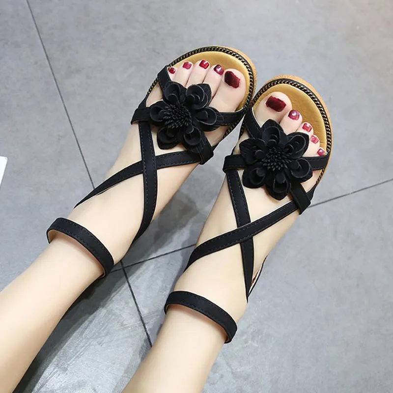 

TANGNEST 2019 Summer Fashion Solid Zipper Women Flat Sandals Sweet PU Leather Front&Rear Strap Women's Shoes Size 35-39 XWZ5579