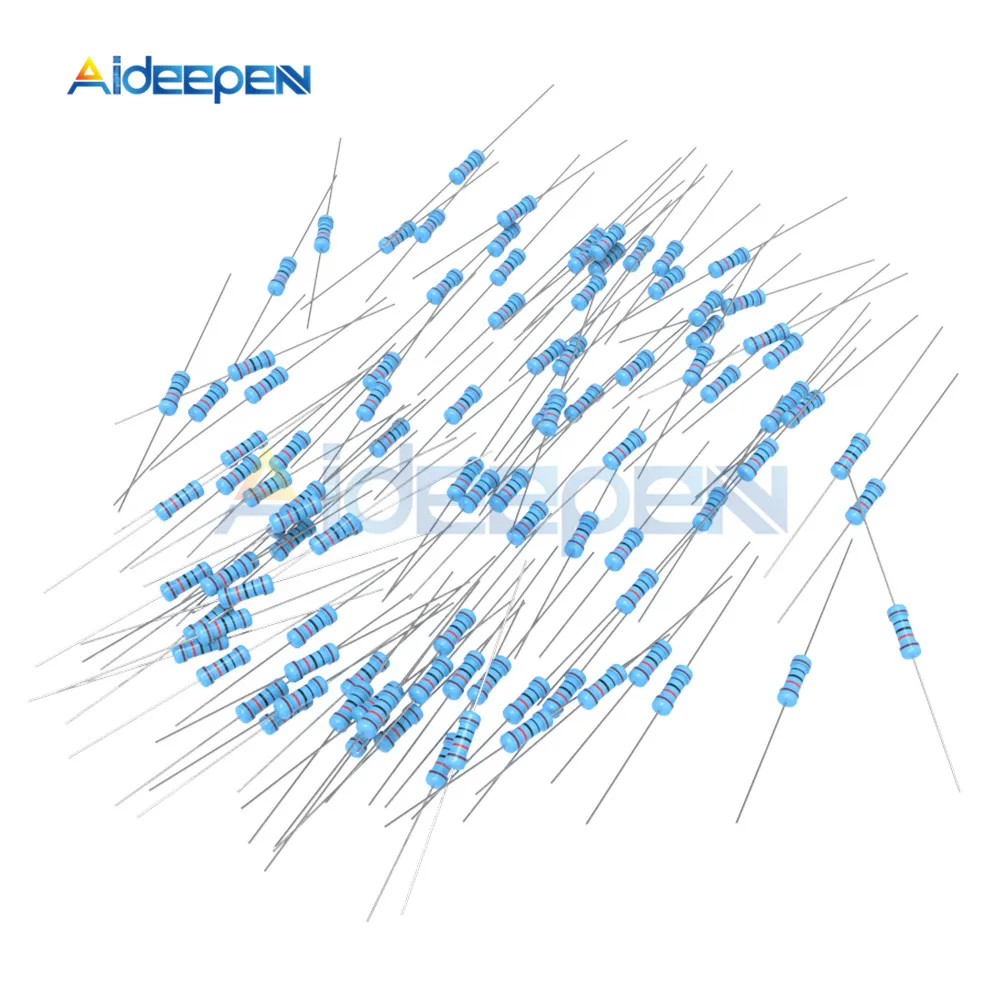 100 шт 1/2 Вт 1 Вт 2 Вт 3 Вт Сопротивление 5,1 K 4,7 K 10K 22K 470R 1 м 1% сопротивление резистора металлической пленки(1 Ом~ 1 м Ом
