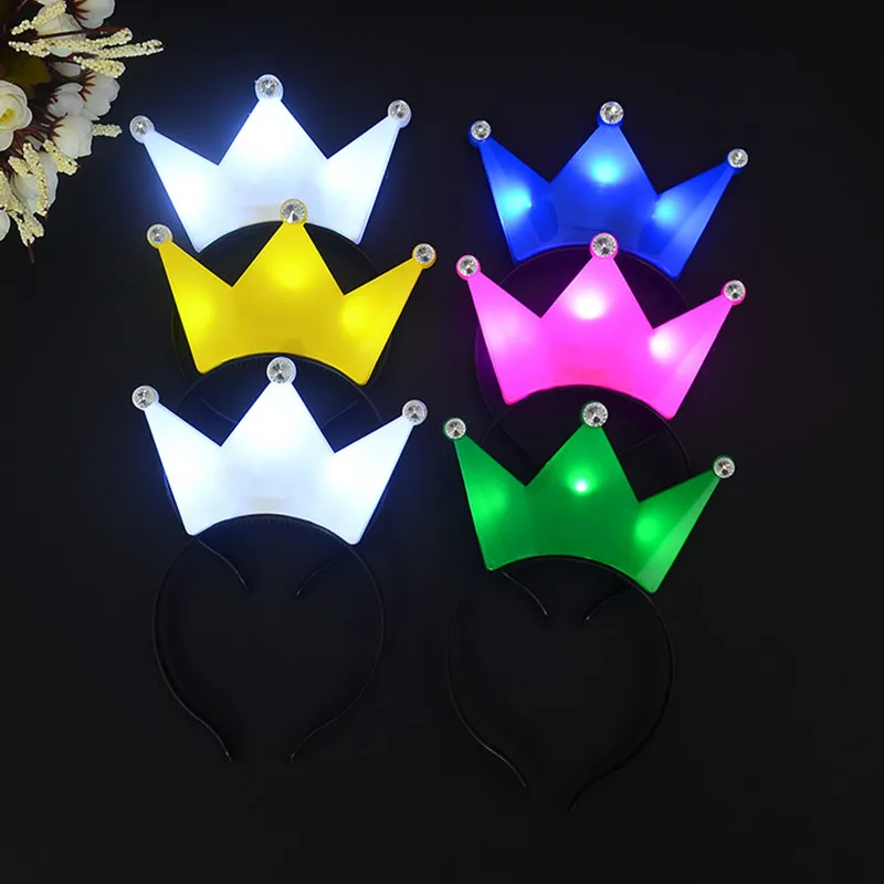 

LED Party Costume Lolipop Princes crown Glowing Light Cheer-up Flashing Headband Kids Adults Wedding Birthday Party Favors
