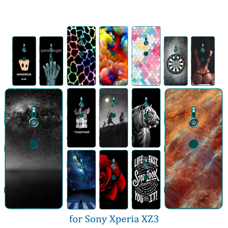 6.0&quot Cases for Sony Xperia XZ3 Slim Soft Silicone Color Mesh Printed Cover Transparent TPU Protective Shell | Мобильные телефоны