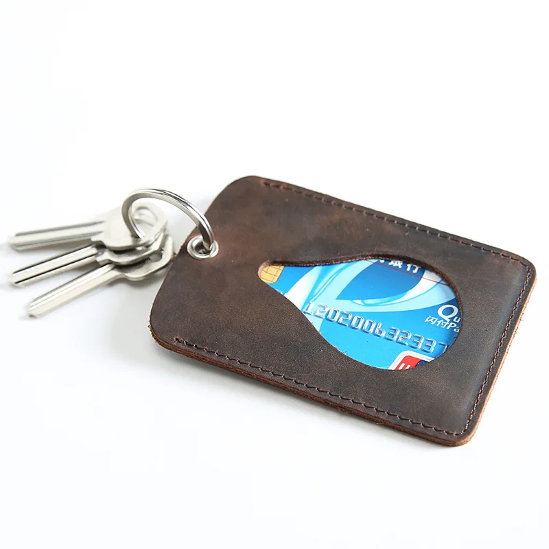 

Genuine Leather Cheap Bank Credit Card Holders Bus ID Card Holders Identity Badge Minimalist Wallet