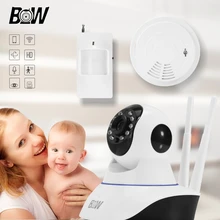 Rfid Мини Ip-камера P2P HD 720 P Мегапиксельный Объектив Фильтр беспроводной Wi-Fi Ик-Ик Motion Sensor + Детектор Дыма Ребенка монитор