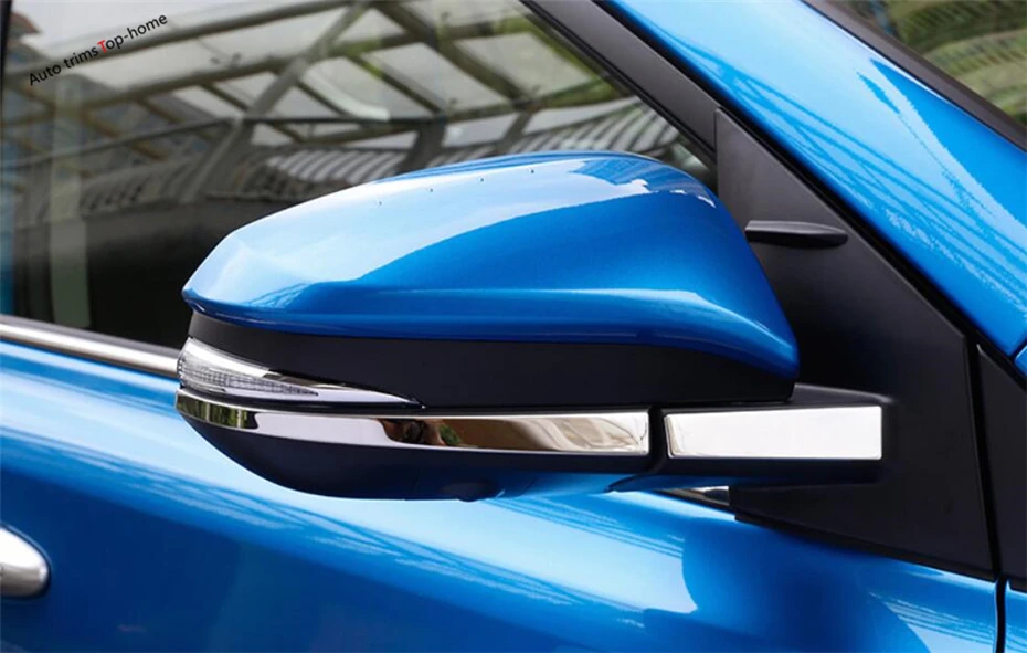 

Yimaautotrims Stainless Steel Door Mirror Under Protection Strip Trim Streamer Cover 4 Piece For TOYOTA RAV4 RAV 4 2014 - 2018
