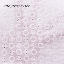 CMCYILING белая кружевная ткань с вышивкой, хлопковая ткань с вышивкой, одежда Tissu для шитья юбки, платья, Ткань Текстиль 50*130 см