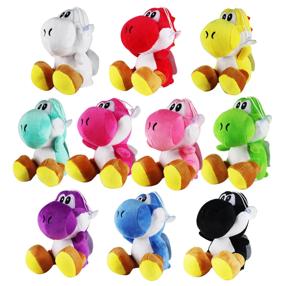 

10pcs/lot 18cm Super Mario Bros Yoshi Plush Toys Sitting Yoshi Soft Stuffed Toy Kids Plush Doll for children Gifts 10 Color