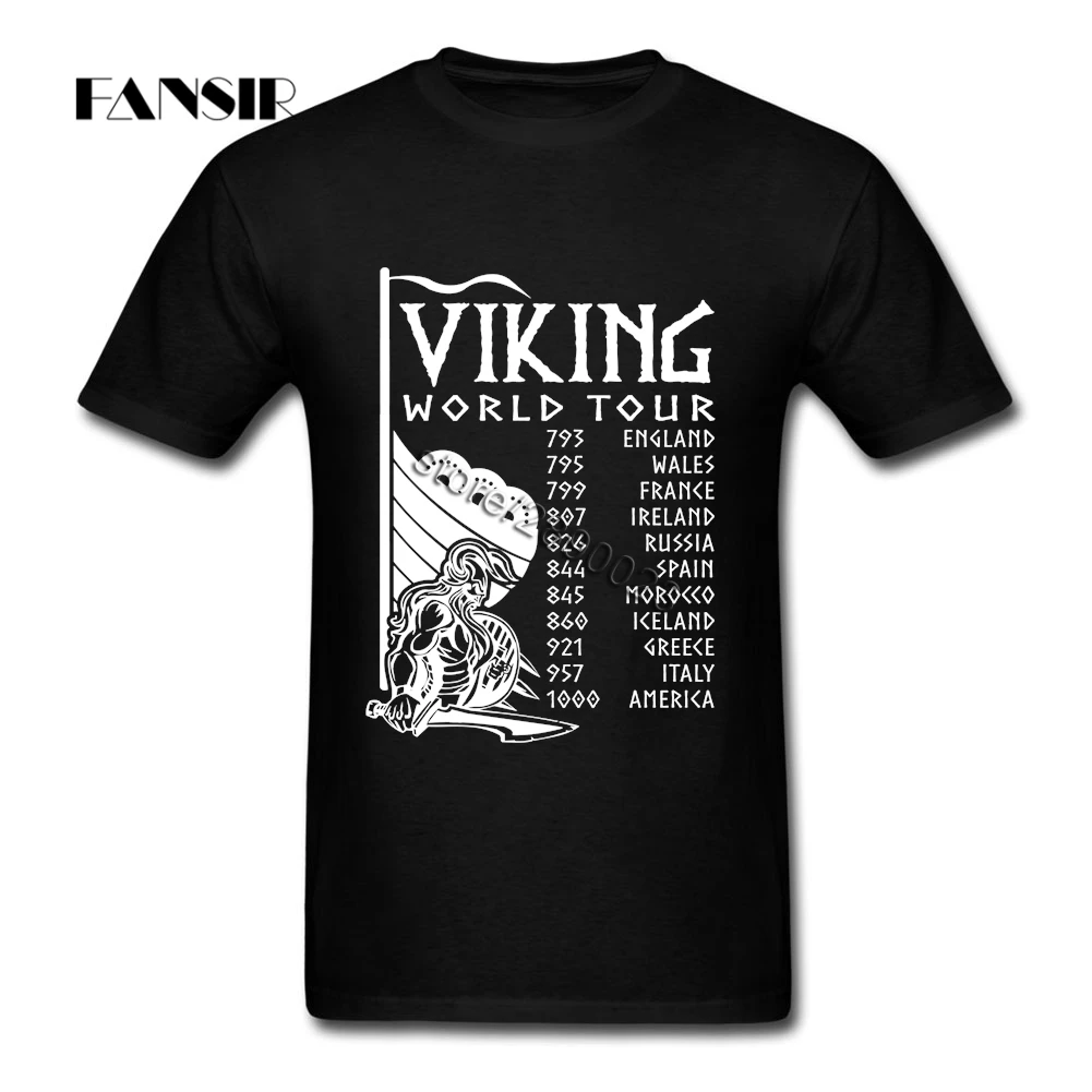 Fashion Vikings T shirt Homme Custom Cotton Short Sleeve Men T Shirt