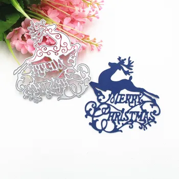 

Merry Christmas And Fawn DIY Scrapbooking Photo Album Paper Card Craft Cute Embossing Metal Cutting Dies Stencils Scrapbooking