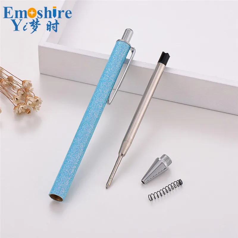 Emoshire Fashion Glitter Leather Press Ballpoint Pen Customized Company LOGO Business Office Foreskin Gift Pen Leather Pen (5)