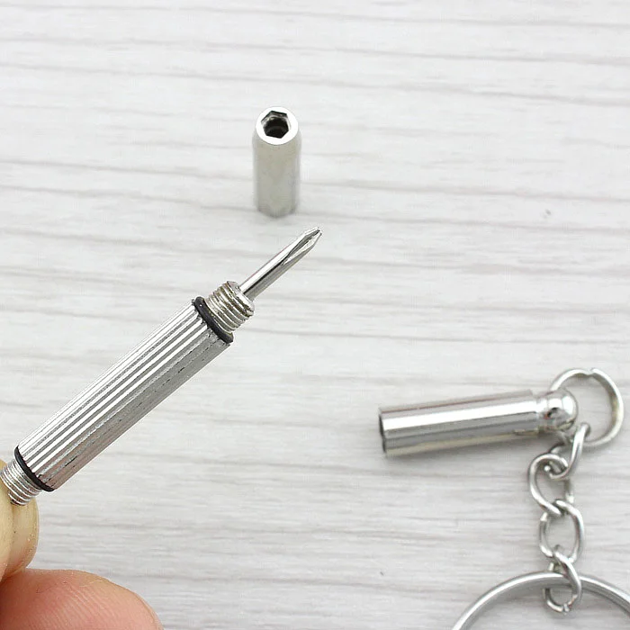 

Mini three-in screwdriver keychain small screwdriver small tools cross key ring key chain