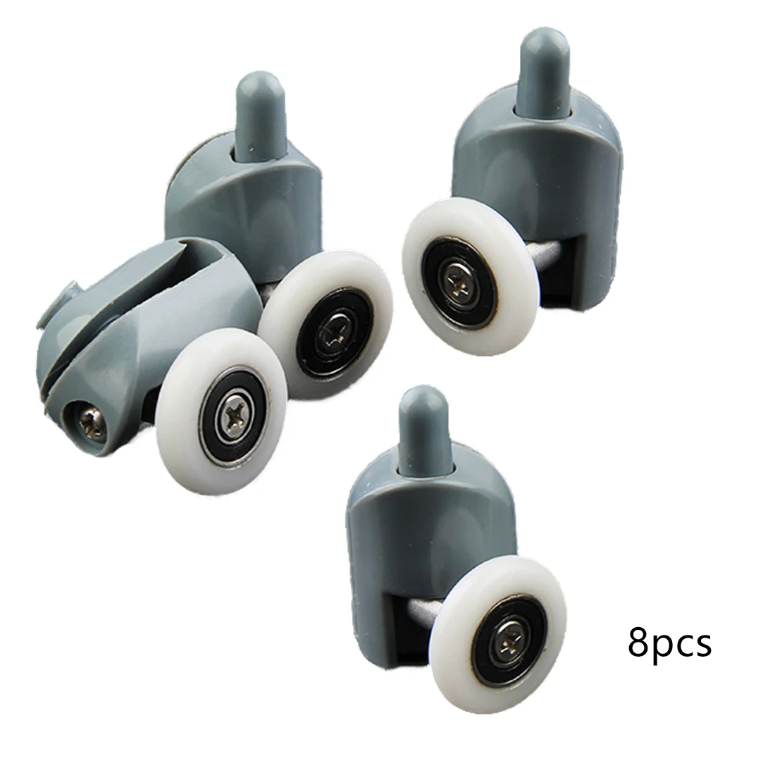 

8Pcs/Set Stainless Steel Shower Door Rollers Runners Wheels Pulleys 25mm x 5mm Top/Bottom