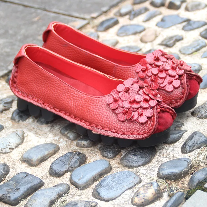 Xiuteng/ г., летние мягкие мокасины, повседневная обувь женская Высококачественная Брендовая обувь из натуральной кожи с цветами женская обувь на плоской подошве, обувь для вождения
