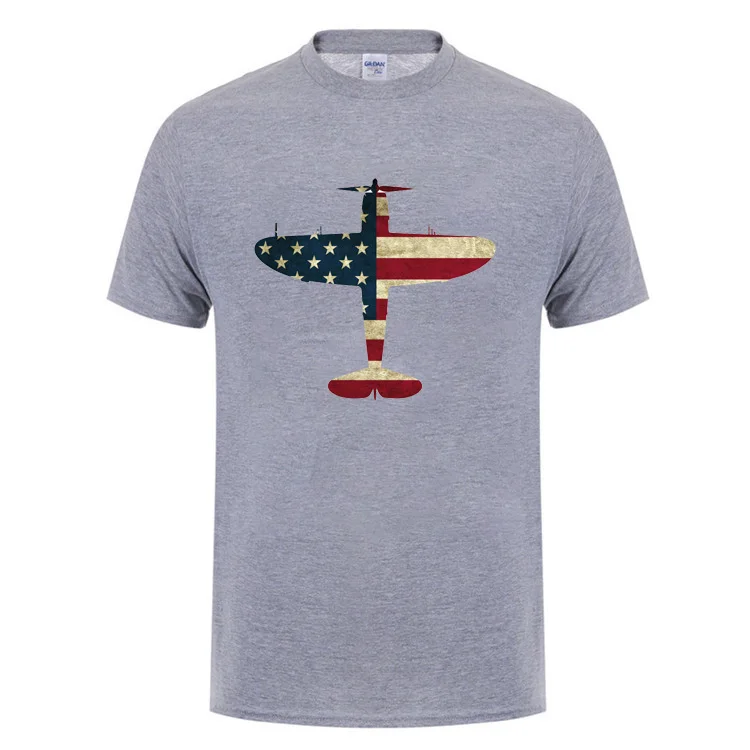 Ретро Американский Флаг США P 47 самолет Thunderbolt USAF PilotWarbird пилот футболка для
