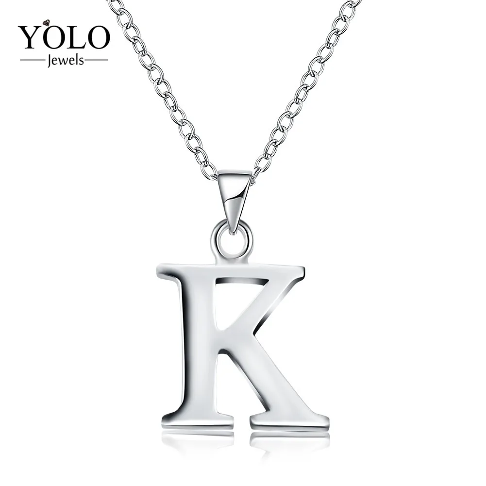 

Letter K Necklace Initials Name Necklaces Personalized Pendant for Couple Engraved Alphabet K Pendant Necklace Best Gift