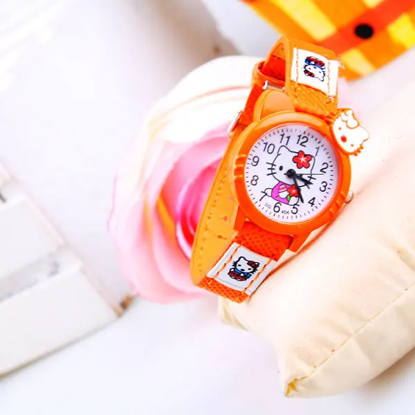 2015 Модные Милый Котик детские часы наручные часы для женщин желе цвет Hello kitty красивые детские Мультяшные часы для девочек