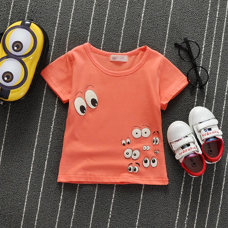 Baby Toddler Kids Audel Cotton Summer T-shirts Girls Boys New Fashion Tops Short Sleeve Children Clothes G117