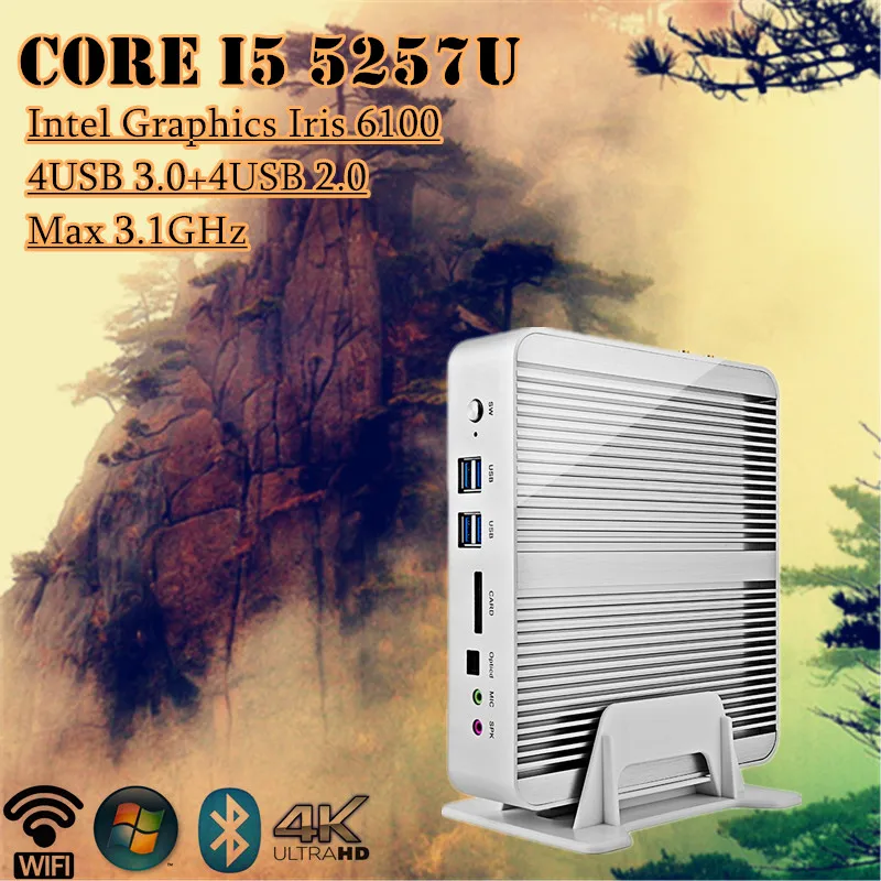 Lowest Price In Stock! 5th Gen Intel Core i5 5257U 4258U Fanless Mini PC 4*USB 3.0,4*USB 2.0 Intel Graphics Iris 5100/6100 HD Windows 10 Lowest Price In Stock! 5th Gen Intel Core i5 5257U 4258U Fanless Mini PC 4*USB 3.0,4*USB 2.0 Intel Graphics Iris 5100/6100 HD Windows 10
