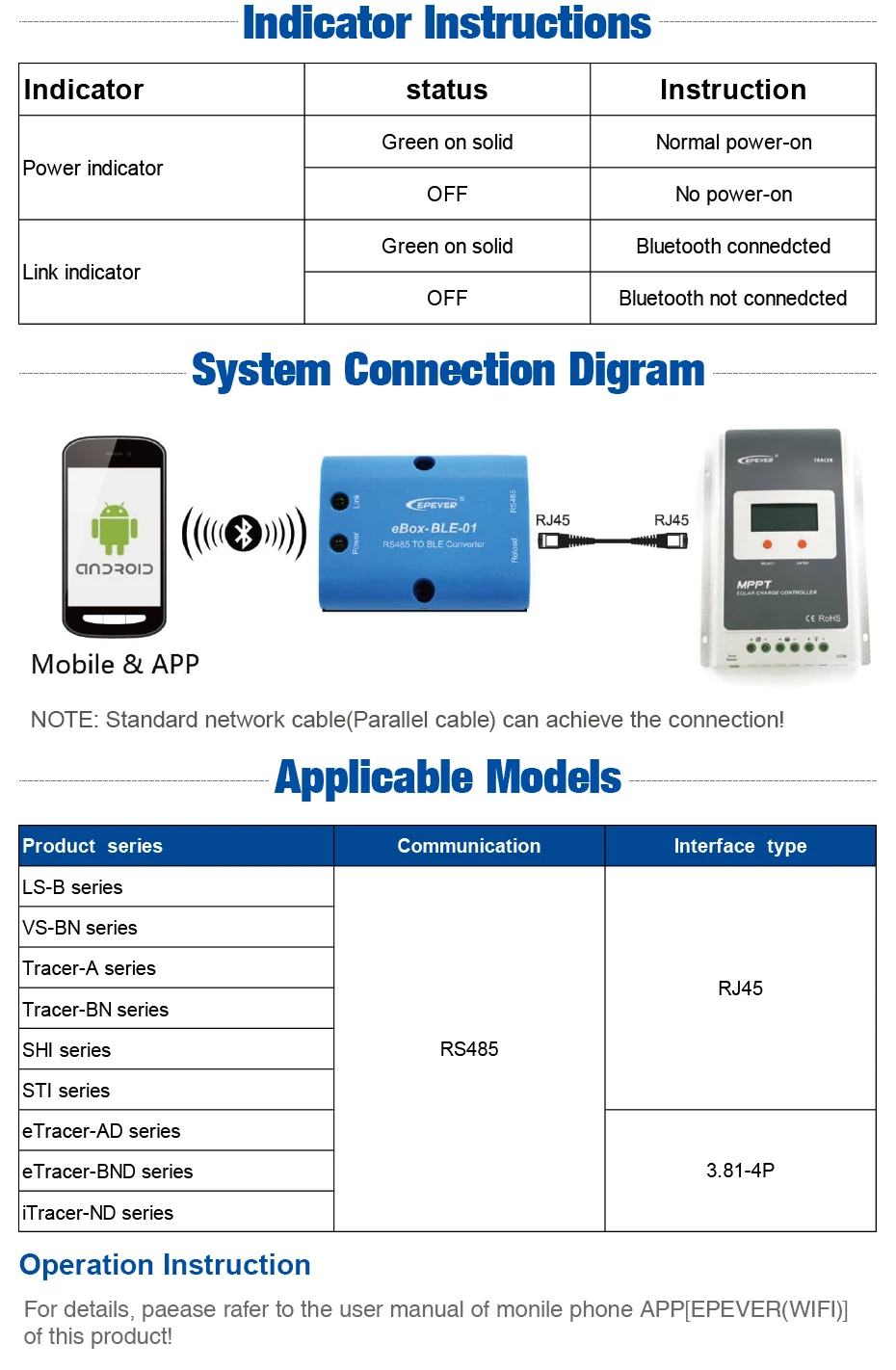 EPSOLAR eBox-BLE-01 Bluetooth Box RS485 to Bluetooth Adapter Communication Wireless Monitoring by APP_03