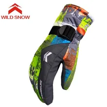 Мужские и женские лыжные перчатки из флиса, перчатки для сноуборда, зимние перчатки для снегохода, ветрозащитные водонепроницаемые зимние перчатки