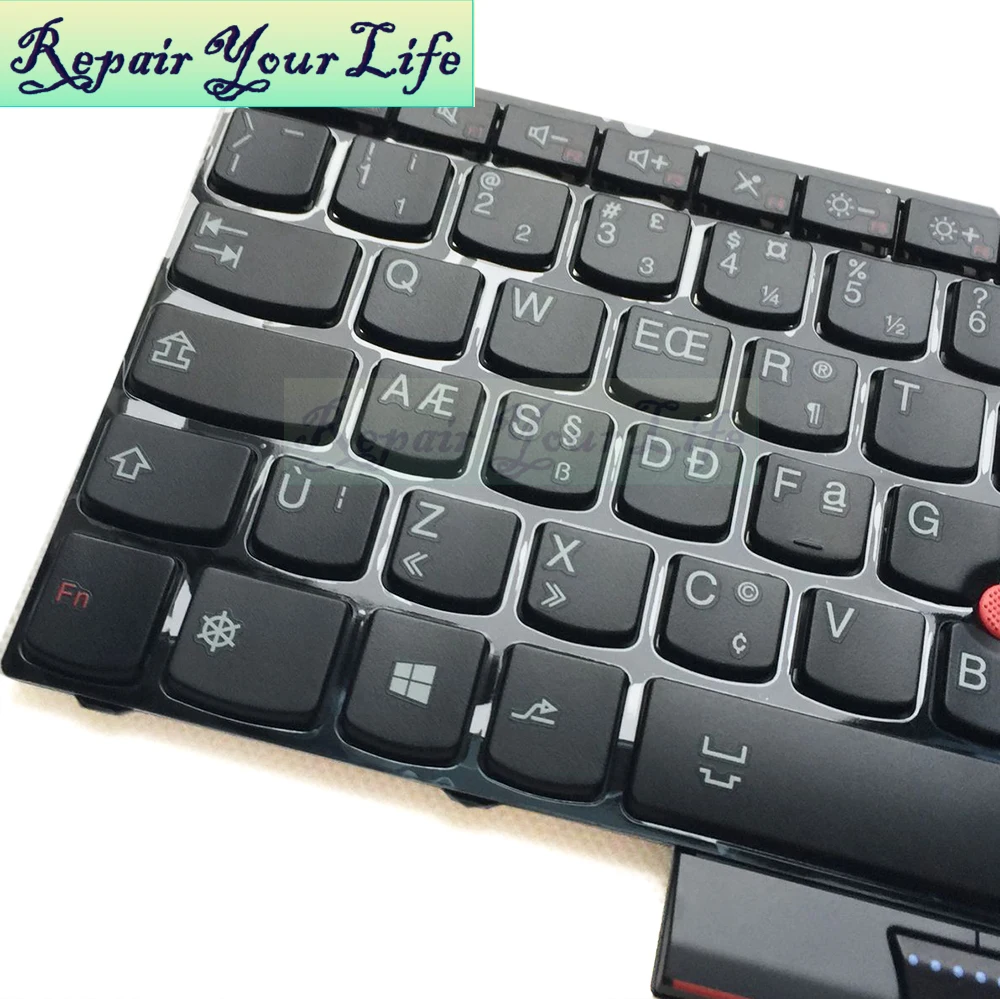 Клавиатура для ноутбука Lenovo Thinkpad for Twist S230U с черной рамкой и красным