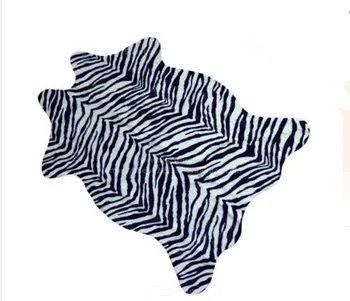 

New Arrival Velvet Imitation Skins Rugs and Carpets Cow Zebra Carpet 110*75cm Carpets For Living Room Bedroom