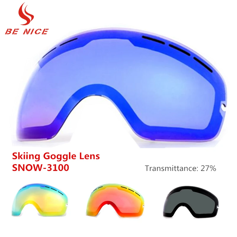 BENICE Spare Changeable Ski Goggle Mask Lens Anti fog Ski Snowboard