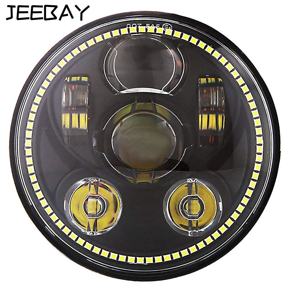 

JEEBAY 5.75" Motorcycle LED Headlight Sight Light Motorcycle Bulb Front Headlight Driving For Harley Sportster 1200 883 480