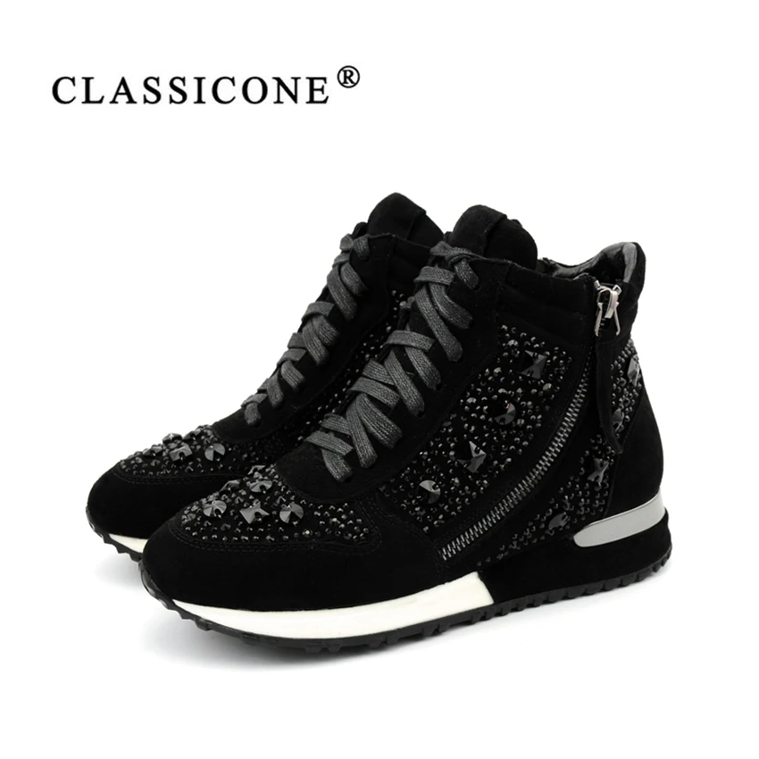 grau Frau Classicone Marke Schwarzes Mode Stiefeletten Turnschuhe Stiefel 2017 Wildleder Winter Warme Wohnungen Stil Schuhe Leder Wolle Aus Echtem Frauen FrEFHxq