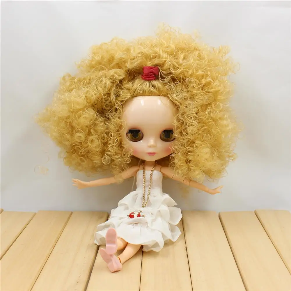 

Blyth Doll Nude Joint bdoy Golden Wild Curl Hair 4 Colors Big Eyes Suitable DIY 1/6 bjd blyth dolls for sale