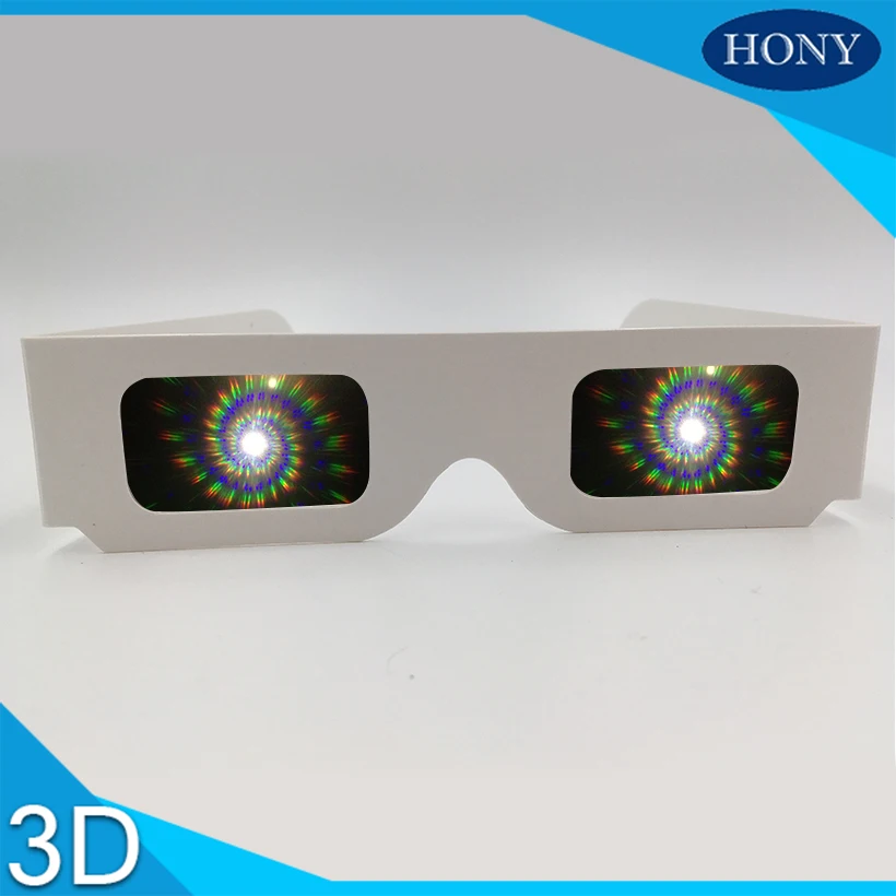 

5pcs Cheap Paper Frame Spirals/13500 Lines 3D Diffraction Rainbow Gratings Glasses for Fireworks EDM Rave Prisms Laser Shows