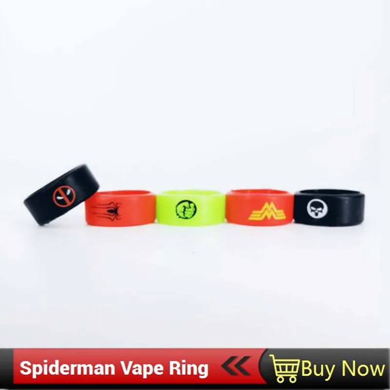 Spiderman silicon rubber band vape ring Non Slip rubber for mechanical