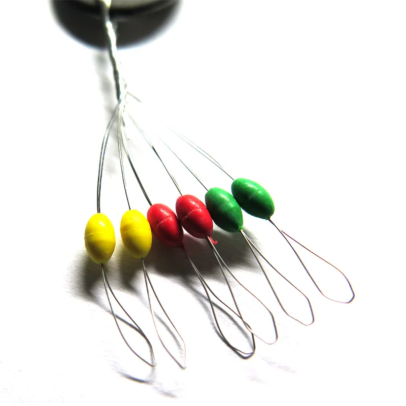 

600pcs/pack Olive Shaped Colorful Space Beans Swivels Clip Connectors Fish Float Rubber Stopper Fishing Tackle Accessory
