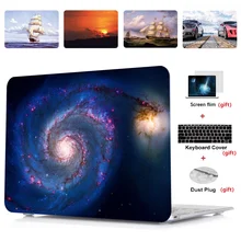 Printing Laptop Hard Case Shell+Keyboard Cover+Screen Film+Dust Plug For Apple Macbook Air Pro Retina Touch Bar 11 12 13 15 inch
