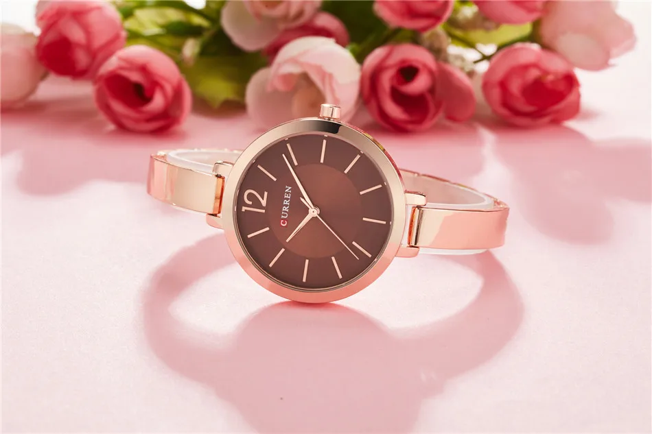 Модные кварцевые часы для женщин люксовый бренд стальной браслет женские кварцевые часы Curren платье наручные часы женские relojes Mujer