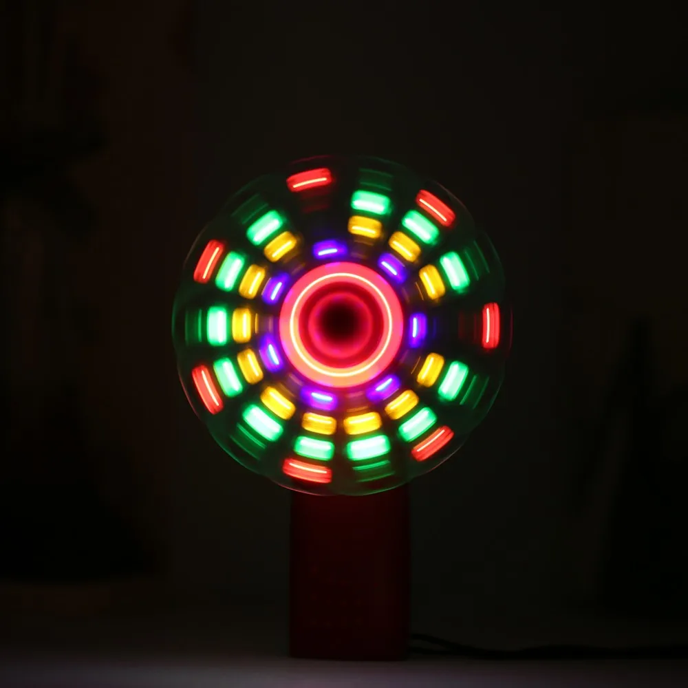 ICOCO портативный ручной охлаждающий вентилятор Красочный светодиодный мини-светильник с питанием от батареи с ремешком во всем мире магазина
