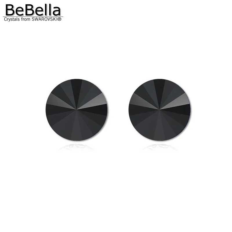 Женские круглые серьги гвоздики BeBella с кристаллами Swarovski рождественские