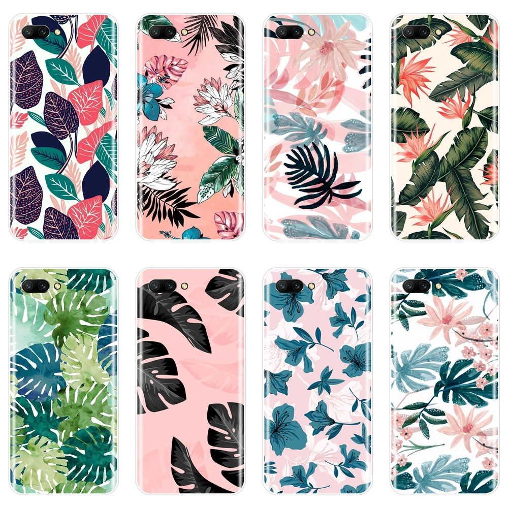 

For Huawei Honor 7 7S 7X 7A 7C Pro 10 9 8 8X MAX Case Silicone Soft Leaves Flower Back Cover For Honor 7 8 9 10 Lite Phone Case