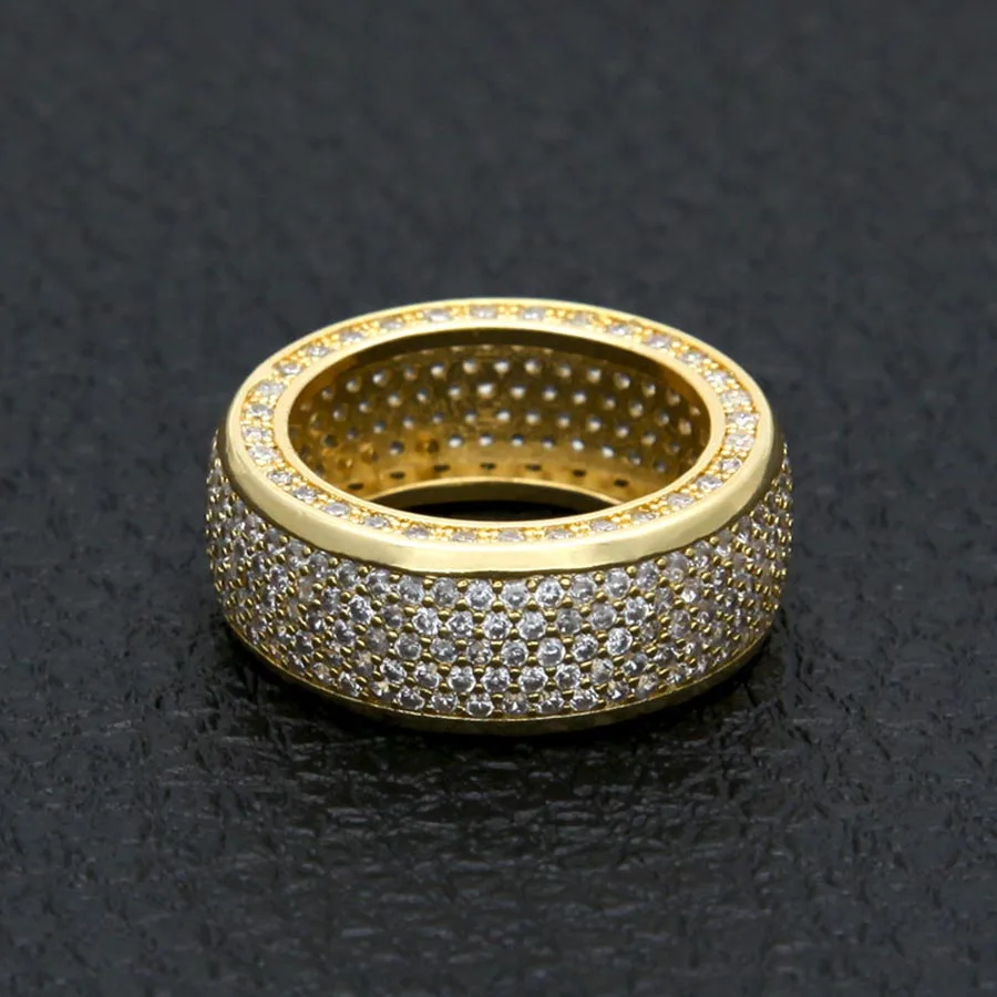 Hip hop Stainless Steel Cubic Zirconia Rings Iced Out High Quality Micro Pave CZ Rings Women & Men Gold Silver Finger Ring