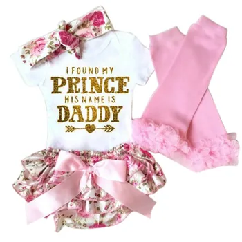 

Summer Baby Clothing Sets Cotton Rose Flower Romper + Shorts + Headwear + Legging Infant Girls Clothes 4Pcs/Set HOT
