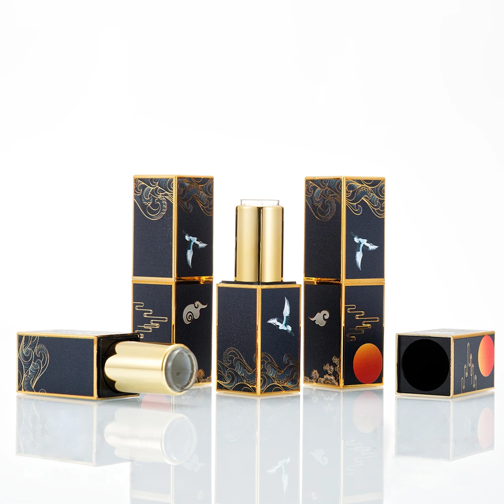

High Quality Lipstick Tube,Magnetic Buckle DIY Chinese Style Square Tube