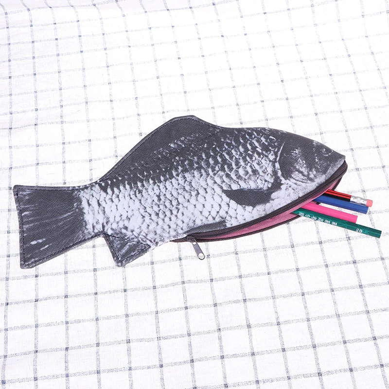 Creative Fish Shape Pencil Case Cute Korea Style Cloth Pencils Bags School Supplies Stationery Hot Pen Box Gift