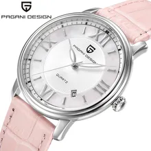 Pagani Design Ladies Fashion Quartz Watch Women Leather Casual Dress Women’s Watch Rose Gold Crystal reloje mujer montre femme
