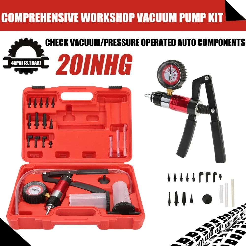 

Car Auto Hand Held Vacuum Pump Brake Bleed Bleeder Set Bleed Fluid Reservoir Tester Tool Kit Diagnostic Garage Tools NEW