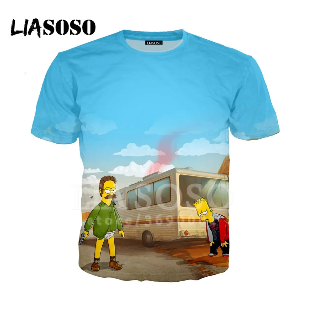 LIASOSO, 3D принт, для женщин и мужчин, Breaking Bad, Heisenberg, смешная, приготовление пищи, время приключений, футболка, летняя футболка, o-образный вырез, повседневные топы, X1407