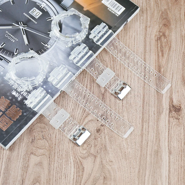 US $11.31 Watch accessories 16mm mens resin transparent strap for Casio gshock GA100 GD110 GD120 GA110 ladi