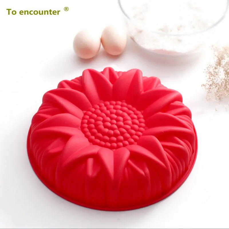 

To encounter 25*25*5.5CM 175G Big and Beautiful Sunflower Shape Cake Moulds Silicone Pastry Silicone Cake Mold Baking Tools