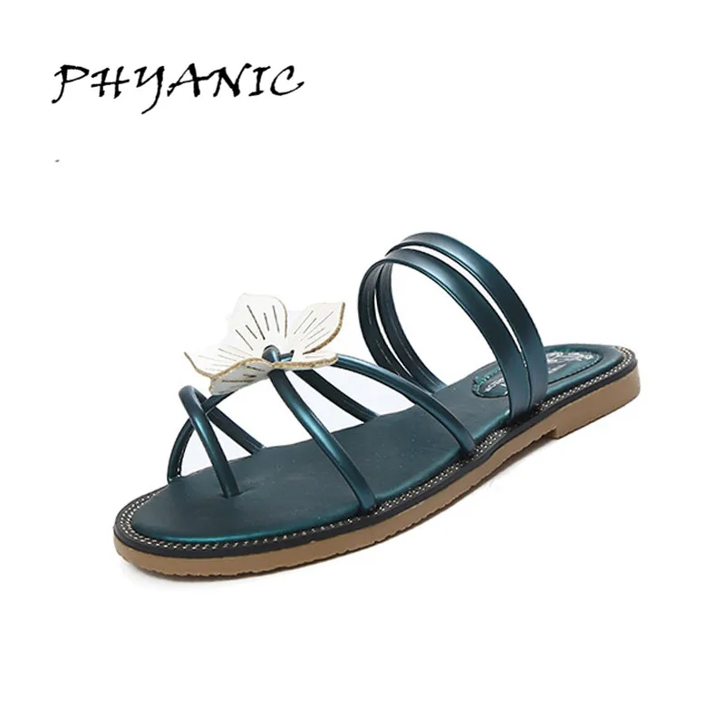 

PHYANIC 2017 Open Toe Low Platform Women Slippers Designer Summer Flower Shoes Woman Rubber Sole Leisure Flip Flops PHY4002