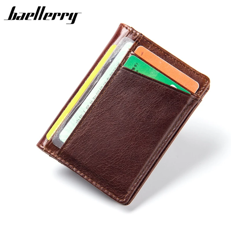 

Baellerry Brand Of Mini Wallet New Solid Men's Money Clip Leather With Coin Pocket Purse Letter Convenient Fashion Solid Color