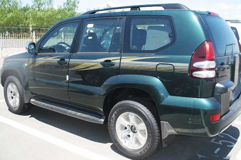 Для Toyota Prado 2003-2009 2 шт Черная стойка для багажника на крыше из алюминиевого сплава