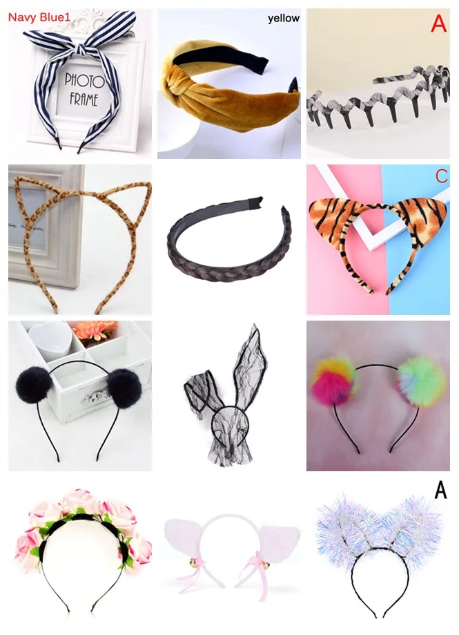 Sweet Girls Beautiful Hairband Headpieces Rabbit Ear/plush Ball/Leopard Dots/Sequins Hair Head Hoop Hair Accessories Tiara 1pc